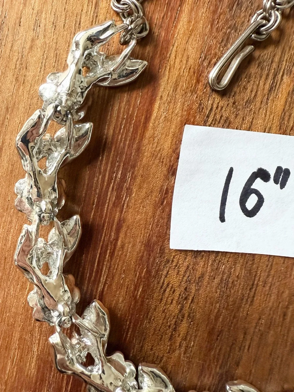 Vintage Judy Lee Choker Necklace Silver Tone Blue Moonstone And Rhinestone